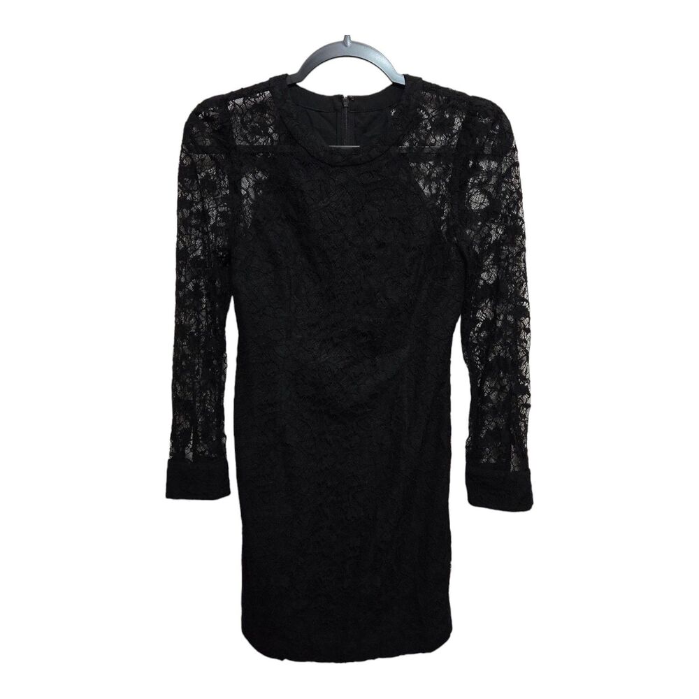 Club Monaco Dress Size 0 Black Lace Elegant Goth Luxury NEW